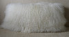 Mongolian lamb pillow Real 1st quality soft curly wool fur with coordinating  faux suede backing.  Natural White ( off white) cushion with insert included. All sizes are available.