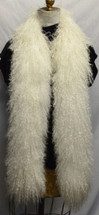 Real White Mongolian Lamb  Fur Boa new usa made Tibetan genuine authentic tibet