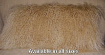   Mongolian Lamb Fur Pillow Caramel made in usa Real Genuine  Camel  Authentic Tibet cushion