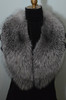 Fox Fur Collar Indigo Blue Frost Detachable