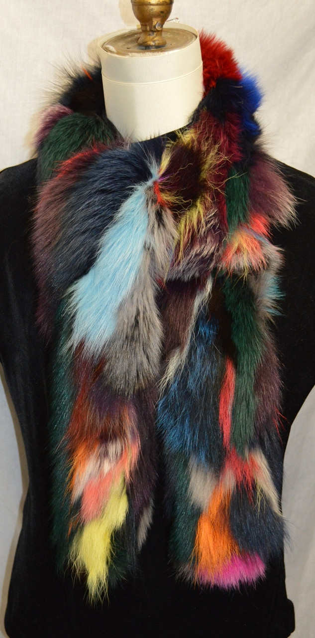 Real Fur Boa Multi Color new usa made genuine authentic tibet - rrfurs
