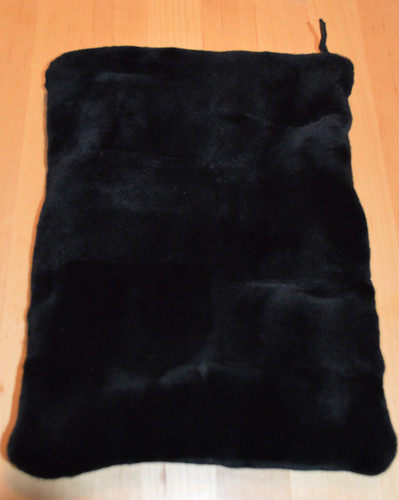 Real black Mink fur pouch purse sheared