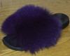 real fox fur slides purple