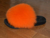 Orange fox fur Slides