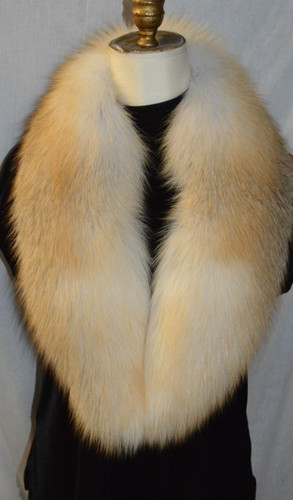 Real Golden Island Fox Fur Collar