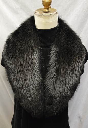Real Black Beaver Fur Collar