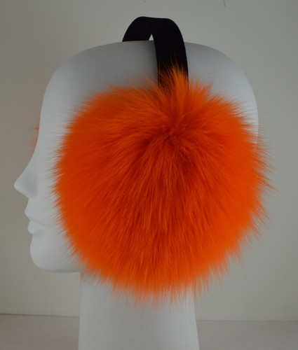 Real Orange Fox Fur Earmuffs