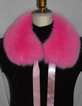 Pink Fox Fur Collar