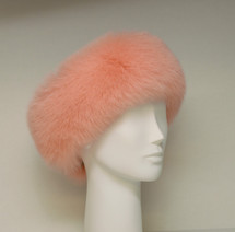 real coral fox fur headband