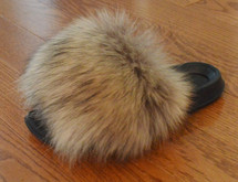  Real Raccoon  Fur Slides Fox Sandals Slippers