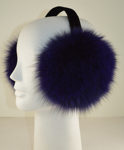 Fox Fur Earmuffs Purple