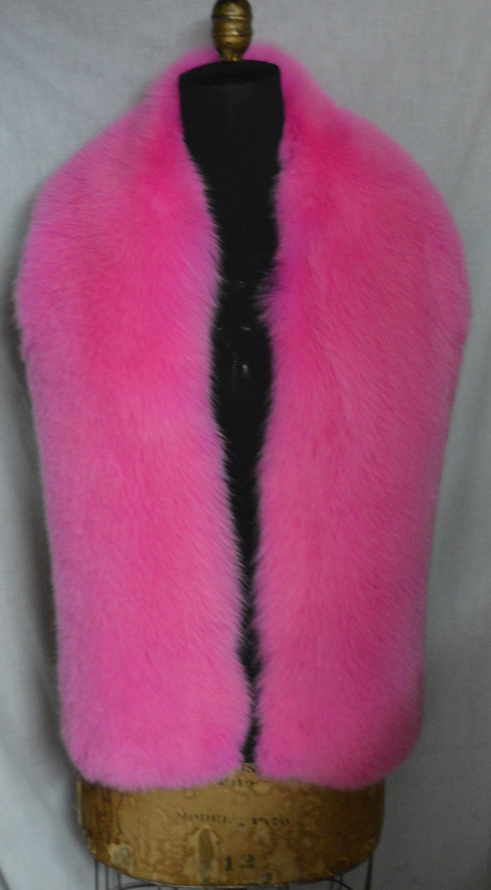 Real Pink Fur Scarf Boa Wrap Fling New Usa Made Genuine Authentic Tibet Rrfurs