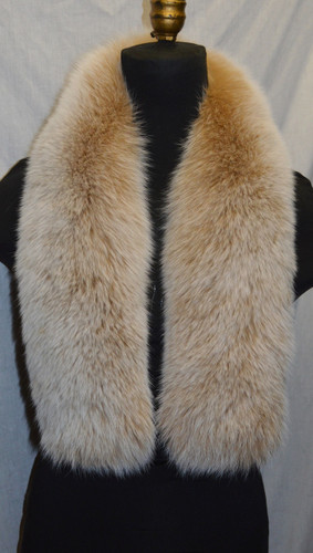 Real Snow Top Blush Fox Fur Scarf Collar