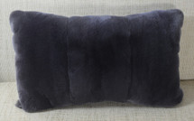 Gray Rex Rabbit Fur Pillow