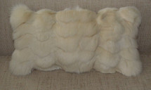 Real Cream Fox Fur Sections Pillow