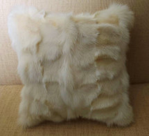 Real Cream Fox Fur Sections Pillow