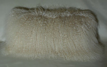 Real Light Tan Mongolian lamb fur pillow