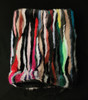 Multicolor mink fur pouch purse