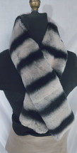 Real rex rabbit fur scarf dyed chinchilla