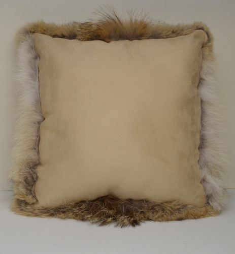 genuine coyote fur pillow