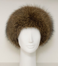 real fox fur headband copper brown Frost
