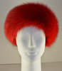 genuine fox fur headband red
