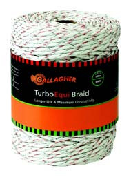 Gallagher Turbo Equi Braid Electric Fence 1312ft White or Green