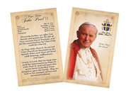 Pope John Paul II Sainthood Commemorative Holy Card with Prayer