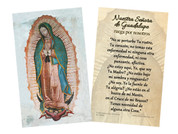 Spanish Our Lady of Guadalupe Holy Card