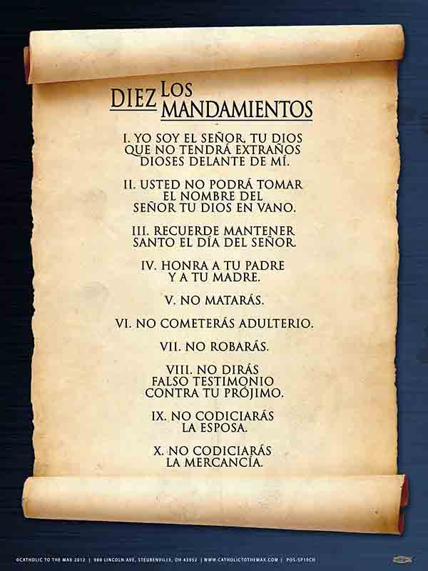 spanish 10 commandments poster steubenville press