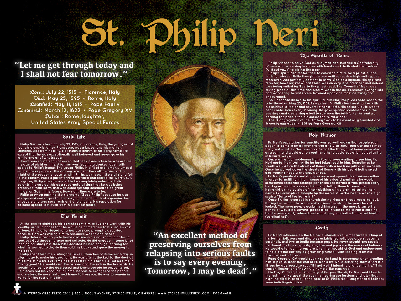 St. Philip Neri Explained Poster (POSF449) Steubenville Press