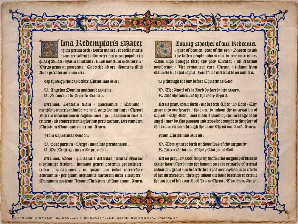 LatinEnglish Alma Redemptoris Mater Poster