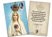 Fatima 100 Year Anniversary with Immaculate Heart Quote Holy Card