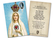 Fatima 100 Year Anniversary with Apparitions and O My Jesus Prayer Holy Card