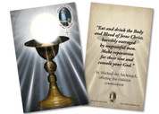 Eucharist Commemorative St. Michael Quote Fatima Holy Card