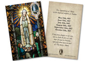 Our Lady of Fatima with Apparition and Prayer Holy Card