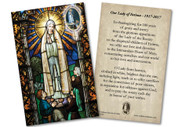 Our Lady of Fatima Stained Glass Commemorative Holy Card