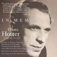 HANS HOTTER - IN MEMORIAM CD