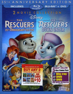 RESCUERS 35TH ANNIVERSARY EDITION & RESCUERS DOWN BLU-RAY