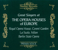 GREAT SINGERS: OPERA HOUSES OF EUROPE VARIOUS CD