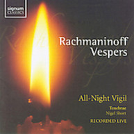RACHMANINOFF TENEBRAE SHOR - VESPERS ALL - VESPERS ALL-NIGHT VIGIL CD