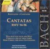 BACH RILLING - SACRED CANTATAS BWV 94 BACH-ENSEMBLE -ENSEMBLE, RILLING CD