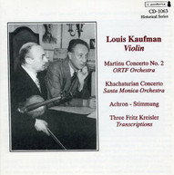 LOUIS KAUFMAN - HISTORICAL VIOLIN RECORDINGS CD