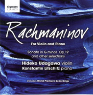 RACHMANINOFF UDAGAWA LIFSCHITZ - FOR VIOLIN & PIANO CD