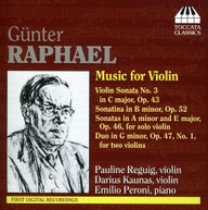 RAPHAEL PAULINE KAUNAS REGUIG - MUSIC FOR VIOLIN CD