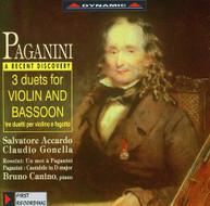 PAGANINI ACCARDO GONELLA - DUETS FOR VIOLIN & BASSON CD