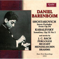 BARENBOIM BACH SHOSTAKOVICH KABALEVSKY - RARE FIRST RECORDINGS CD