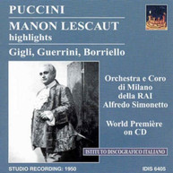 PUCCINI BORRIELLO GIGLI GUERRINI - MANON LESCAUT CD