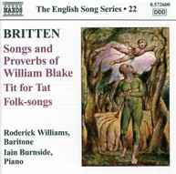 BRITTEN WILLIAMS BURNSIDE - SONGS & PROVERBS & TIT FOR TAT & FOLK - CD