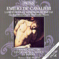 CAVALIERI I MADRIGALISTI PICOTTI - LAMENTATIONS OF THE PROPHET CD